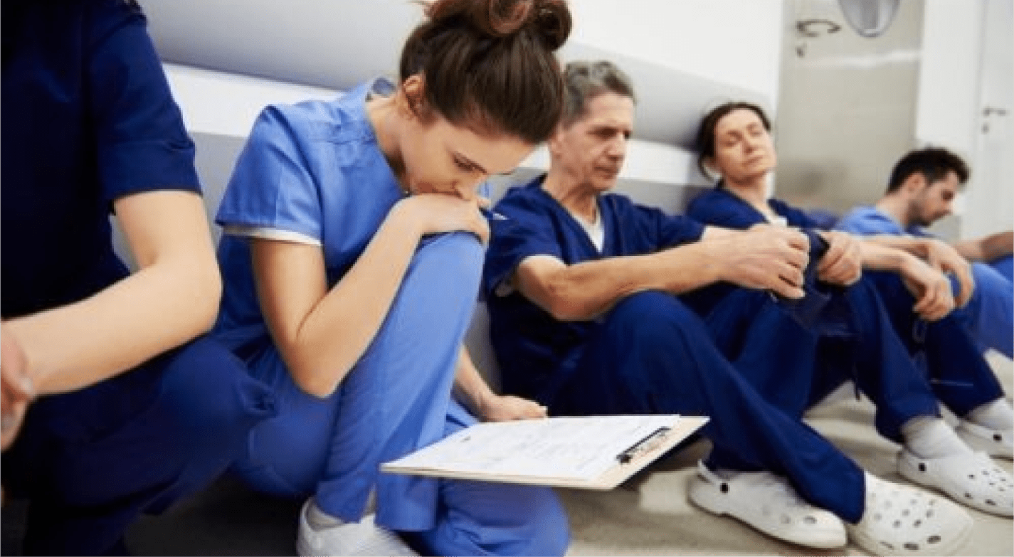 exhausted doctors